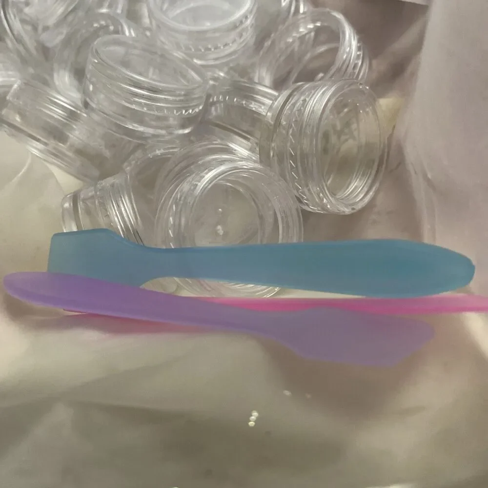 75pcs Storage Cups Clear Plastic Jewelry Bead Makeup Box Small Round Container